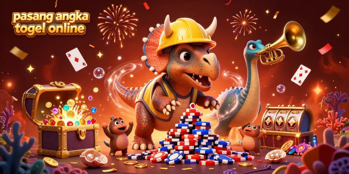 Join the fun at pasang angka togel online with a vibrant 3D illustration celebrating casino gaming.