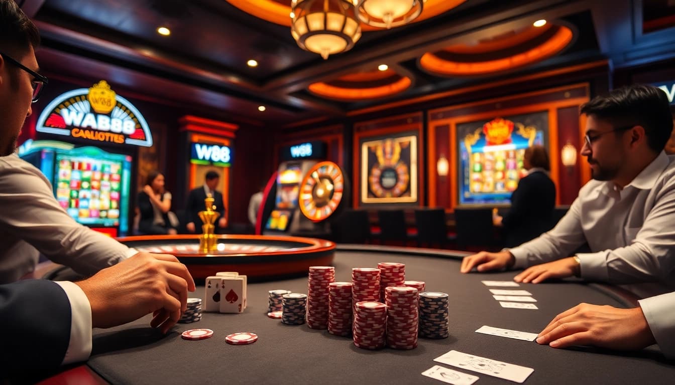 Experience the excitement at W88's luxury casino with high-stakes poker and vibrant games.