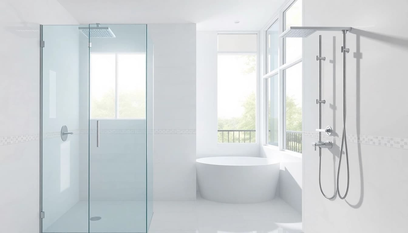 Experience elegant showers au with modern designs and luxurious fixtures in a beautiful bathroom.