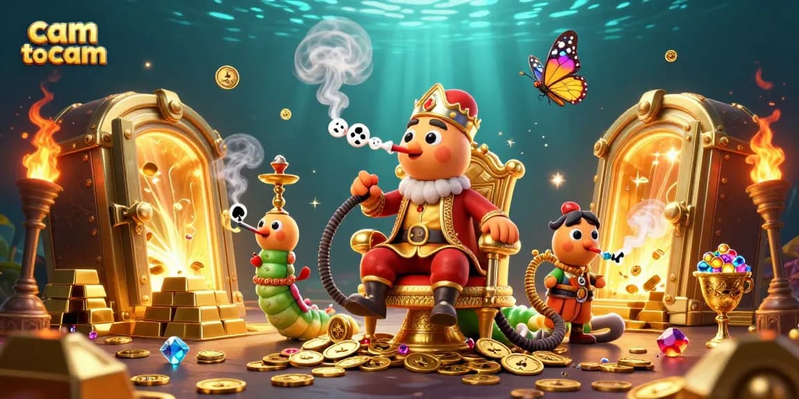 Engage in thrilling cam to cam interactions with vibrant casino elements in 3D cartoon art.