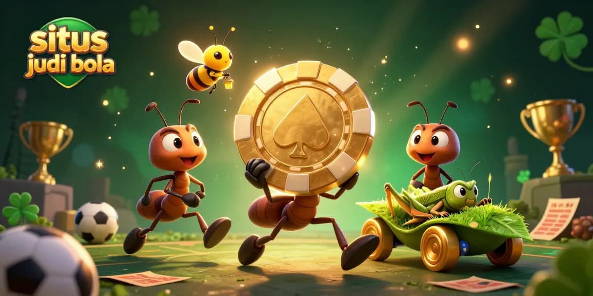 Place bets like a pro at situs judi bola with engaging 3D illustration showcasing a heist with golden poker chips.