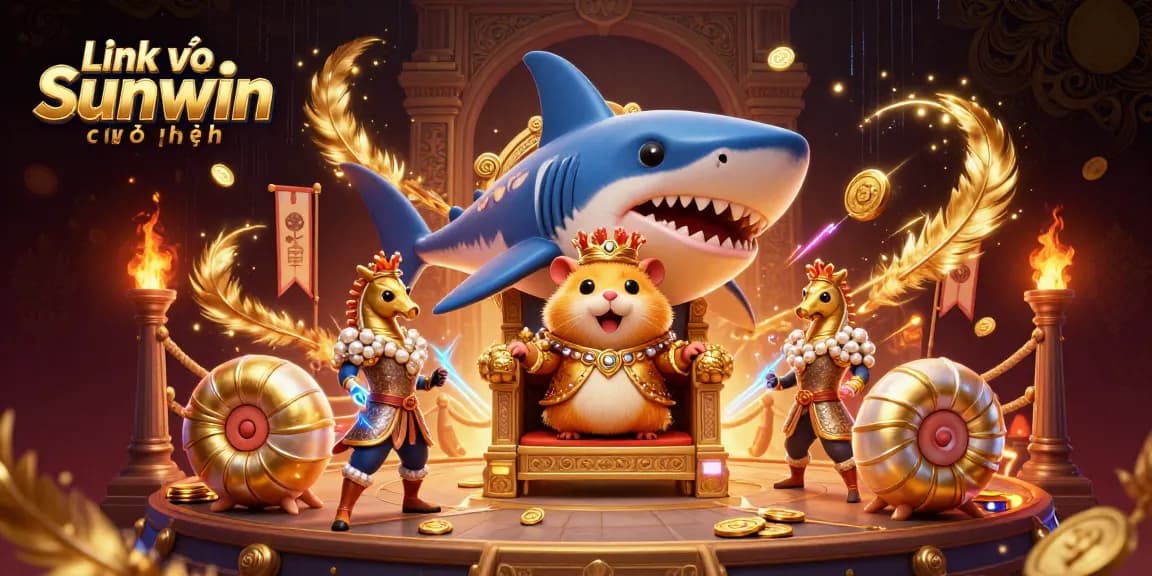Play exciting games through Link vào Sunwin chính thức with a vibrant digital illustration showcasing a unique gambling scene.