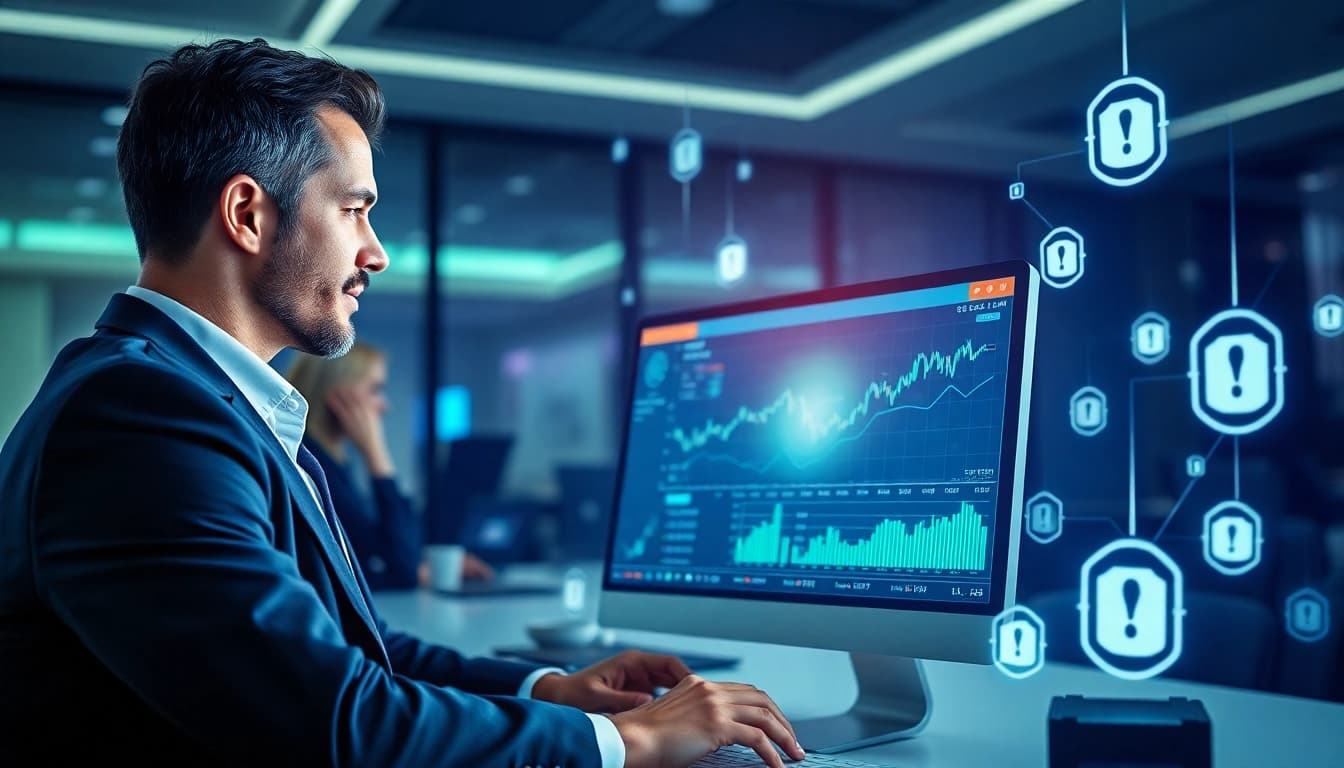 Modern financial and betting platform scene showcasing online insurance and gambling in 2025 with high-tech digital interfaces