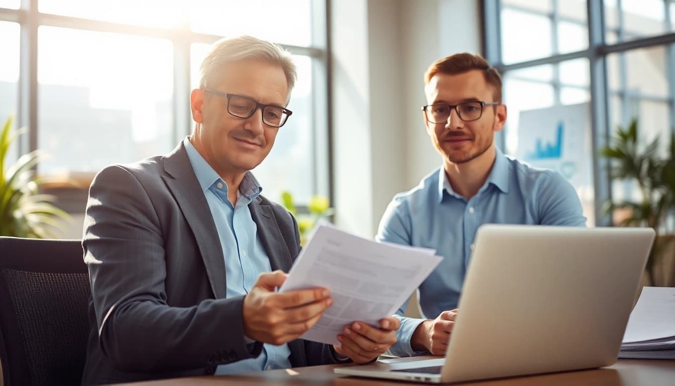 SMSF auditor consulting with a client in a professional office, ensuring compliance.