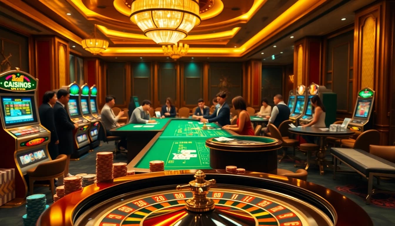 Players engaging with Tool xo so sieu toc in a vibrant casino atmosphere filled with excitement.