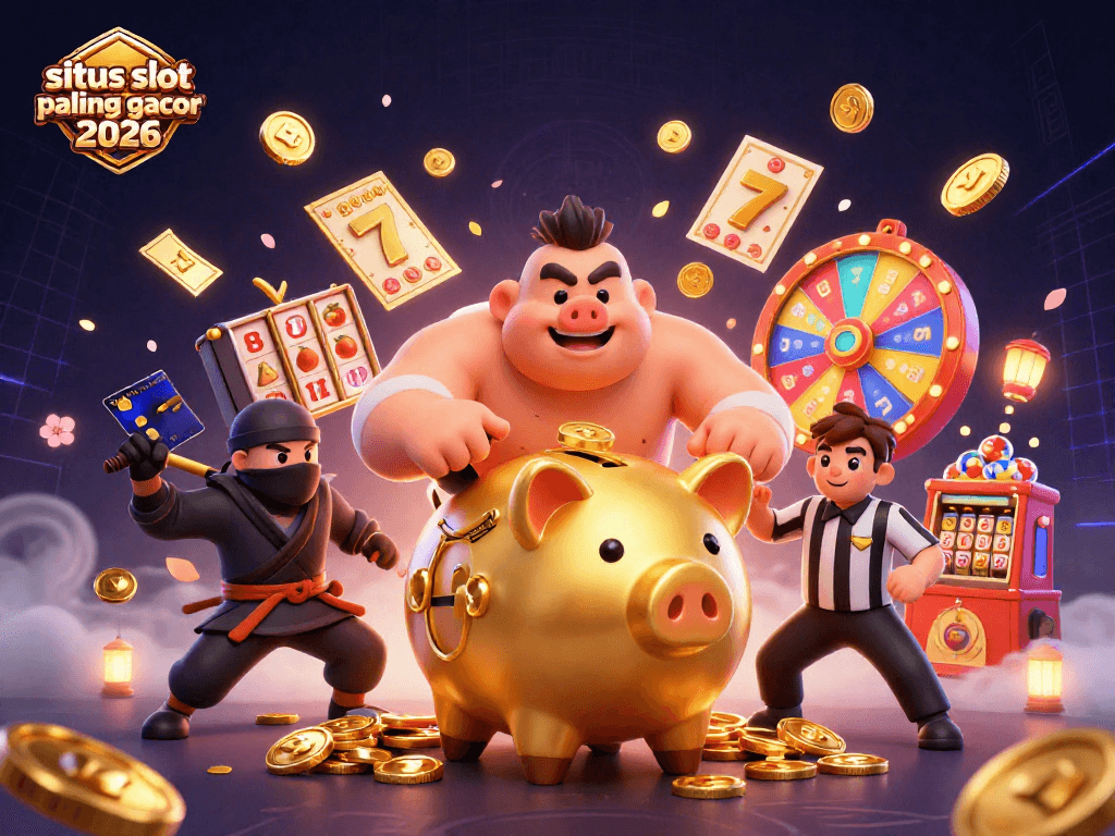 Menggulingkan koin emas dari sumo banker raksasa di situs slot paling gacor 2026 dengan elemen slot cepat.