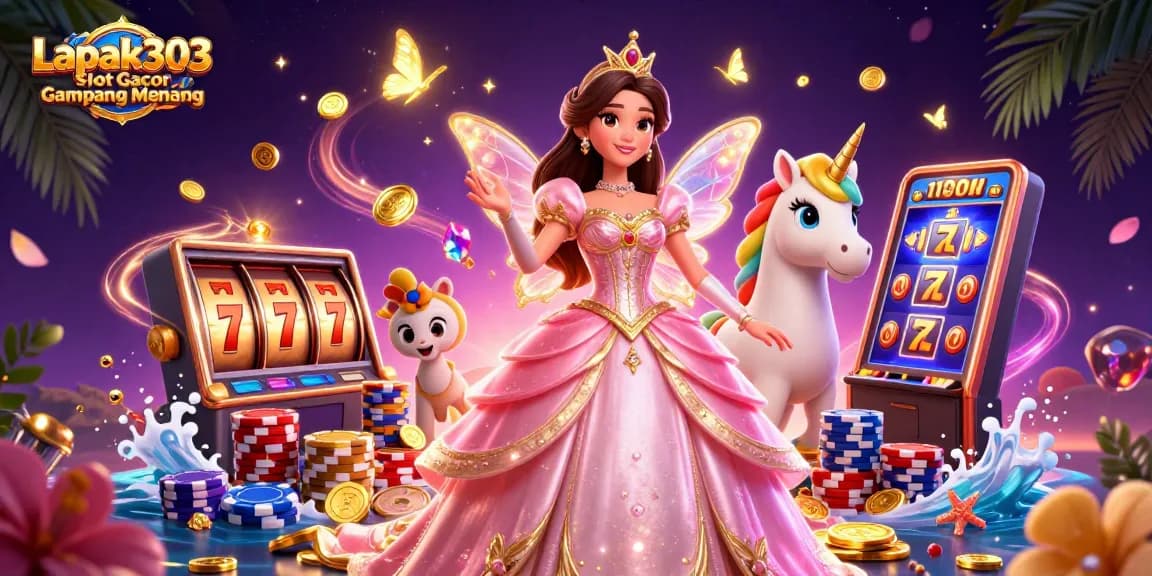 Play and win big with Lapak303 Slot Gacor Gampang Menang featuring an enchanting casino scene.