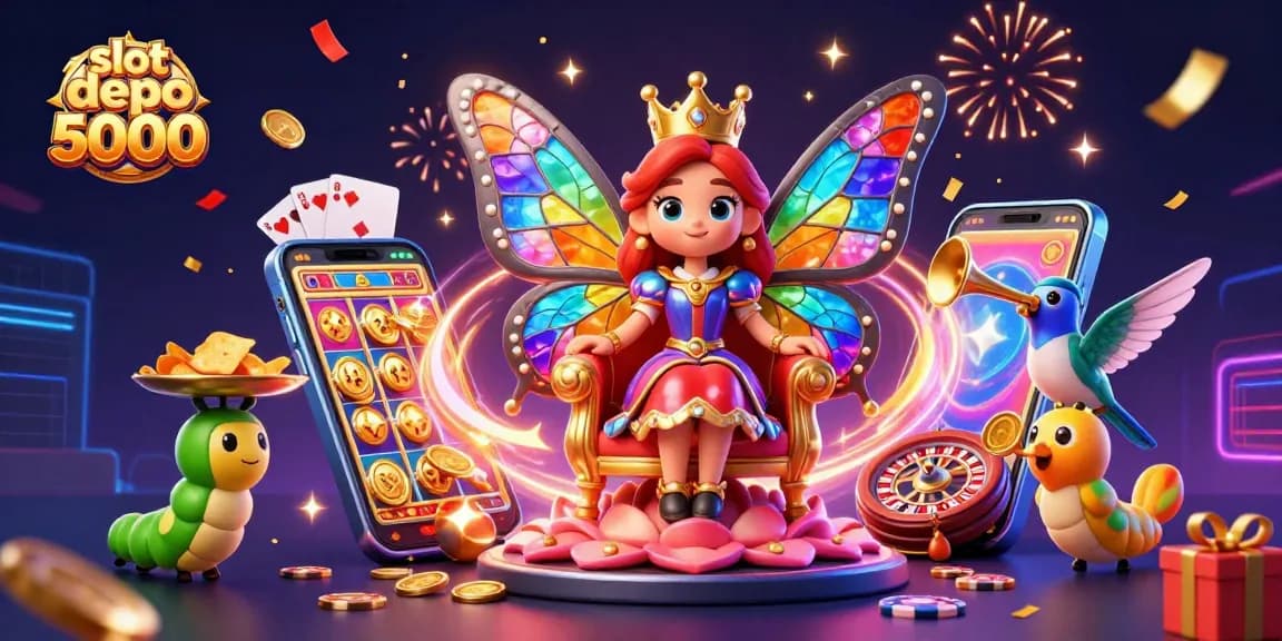 Experience thrilling gameplay at slot depo 5000 with colorful slot games and vibrant casino elements.