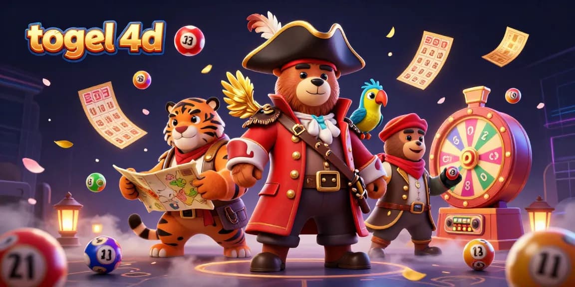 Engage with togel 4d excitement through a vibrant 3D illustration showcasing lottery elements.