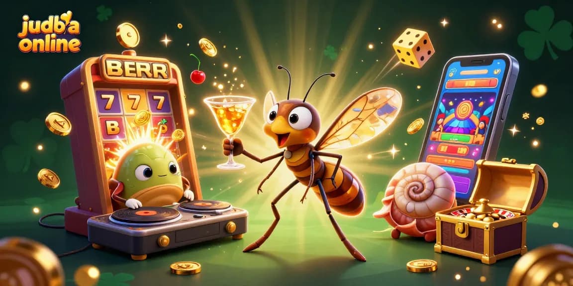 Experience thrilling judi bola online action with a dynamic casino scene featuring engaging characters and exciting game elements.