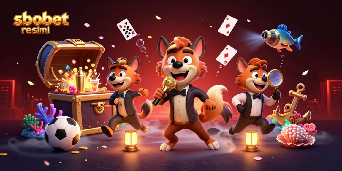 Engage with sbobet resmi's vibrant sports betting themes featuring animated hyenas in action.