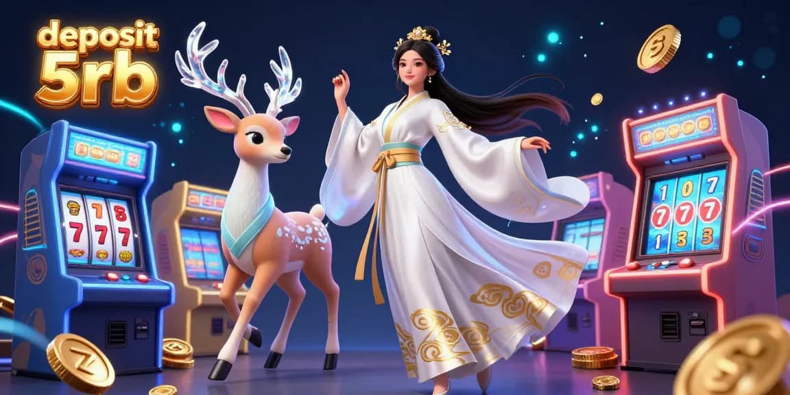 Engage with deposit 5rb slots featuring an enchanting scene with magical characters and vibrant game elements.
