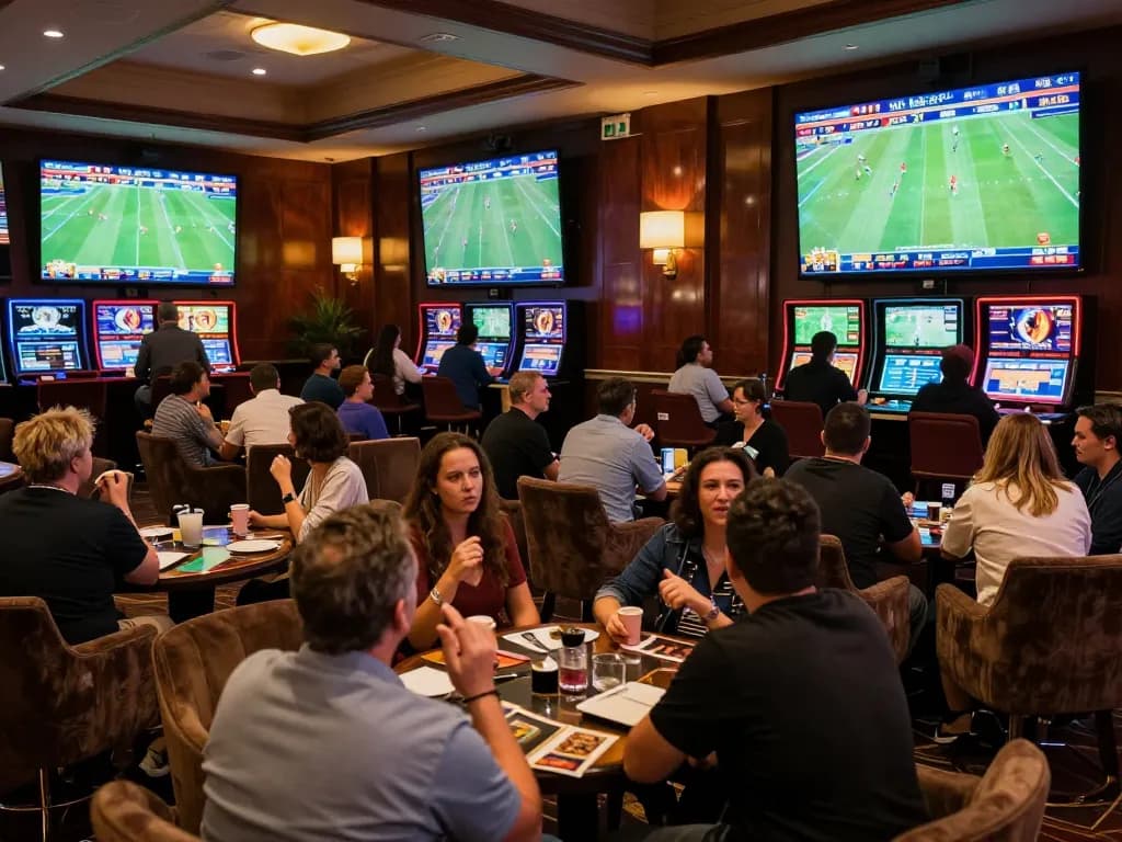 KQBD sports betting lounge filled with excitement as fans watch live football matches