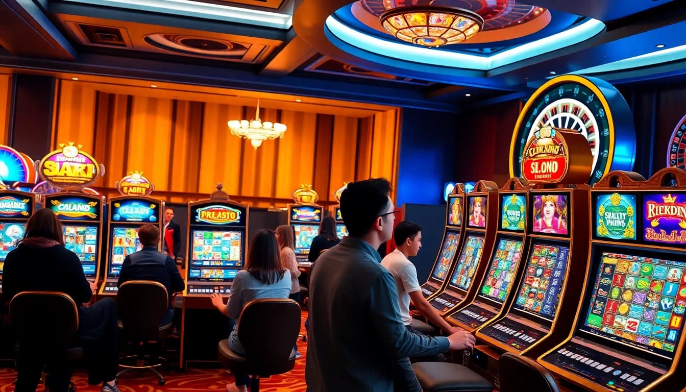 Experience the thrilling action of slot777 with vibrant slot machines and diverse players.