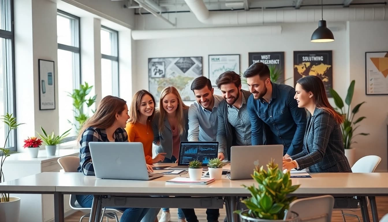 Engagierte SEO Agentur Bonn diskutiert Strategien in einem modernen Büro.
