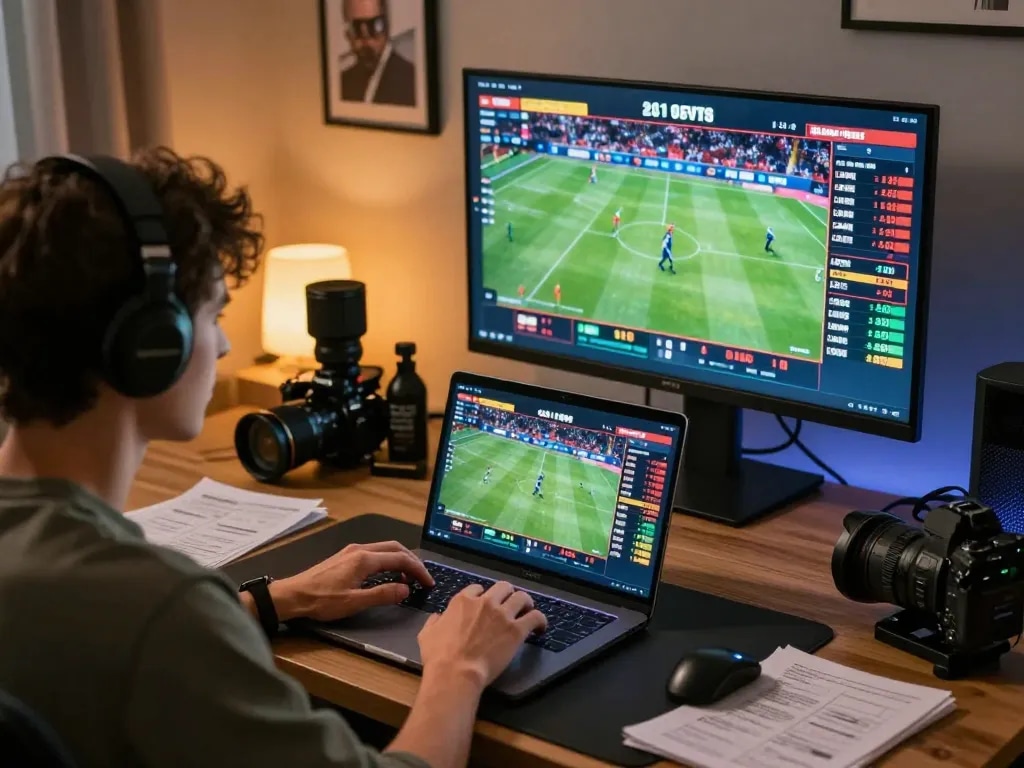 Bong da lu live update of sports betting on a laptop with colorful odds and gaming notes.