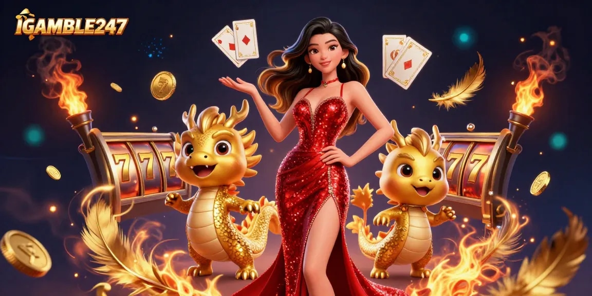 Spin the reels with IGAMBLE247 and win big in this vibrant casino scene!