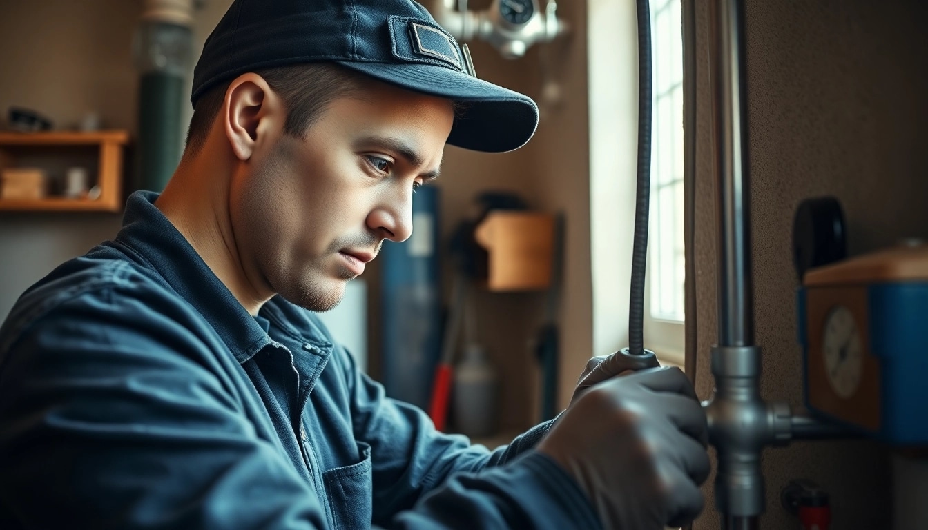 Skilled Bristol plumber repairing pipes in a warm home setting.