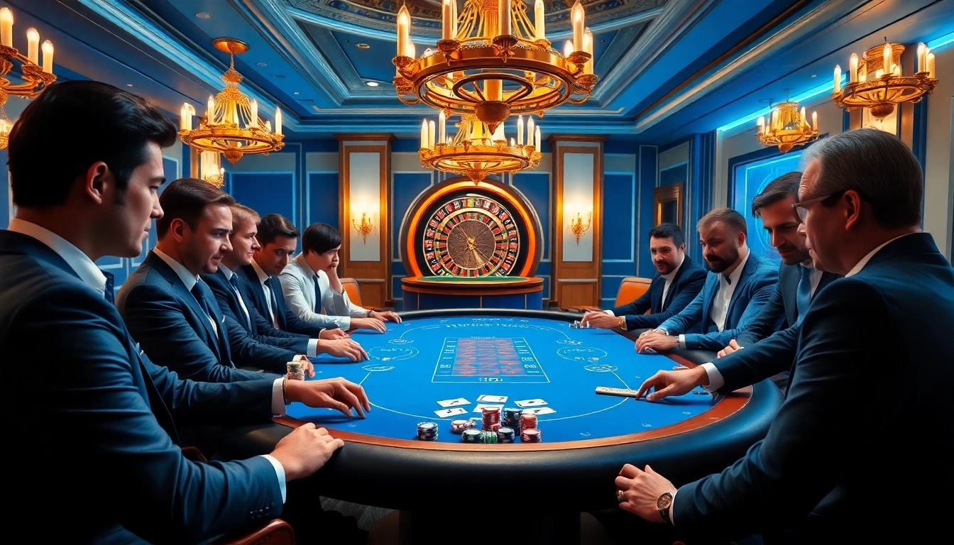 Exciting poker game at Fun88 casino, showcasing tension, poker chips, and vibrant atmosphere.