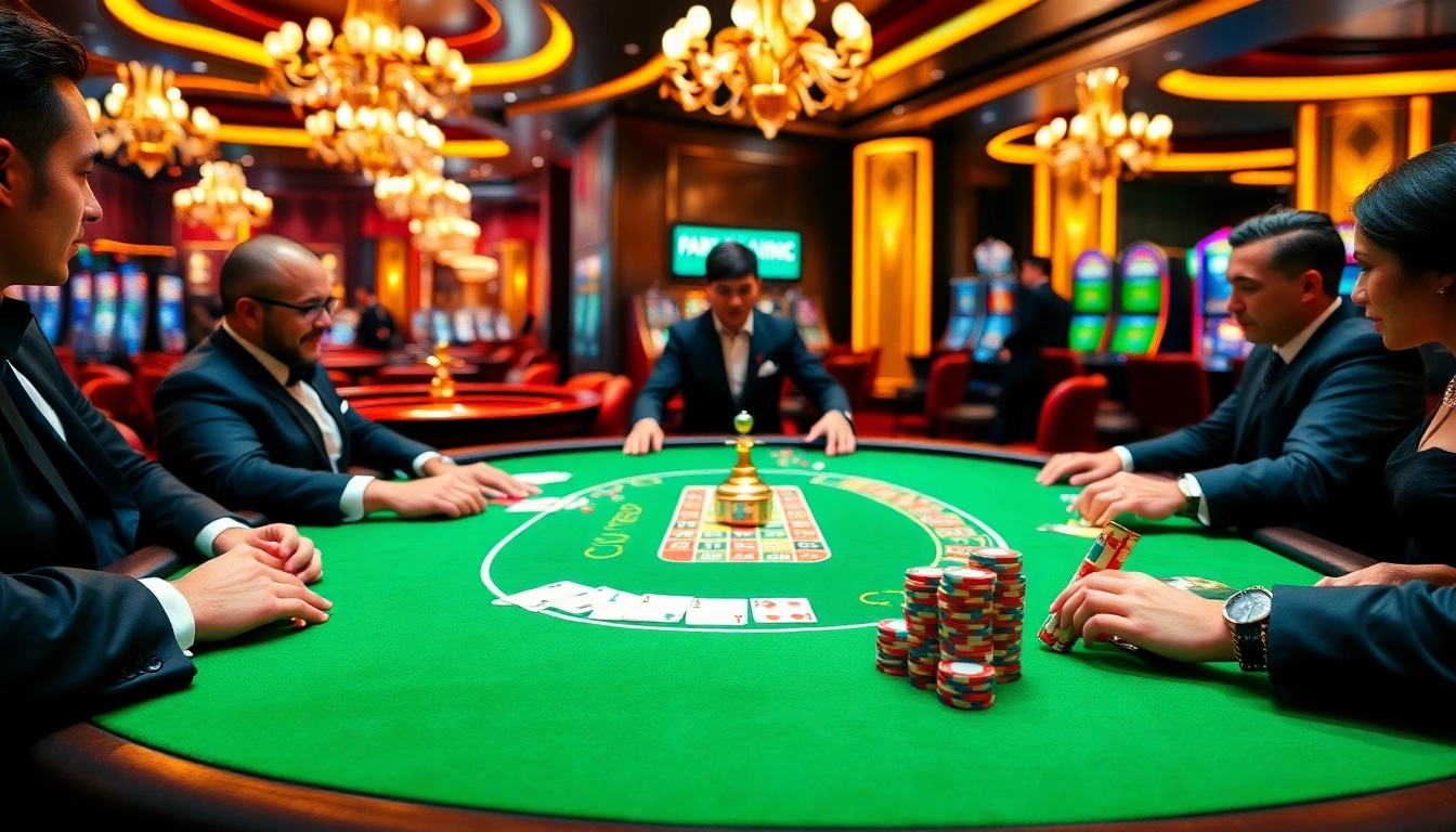 Terlibat dalam daftar idn poker di meja kasino yang ramai dikelilingi oleh pemain dan chip poker berwarna-warni.