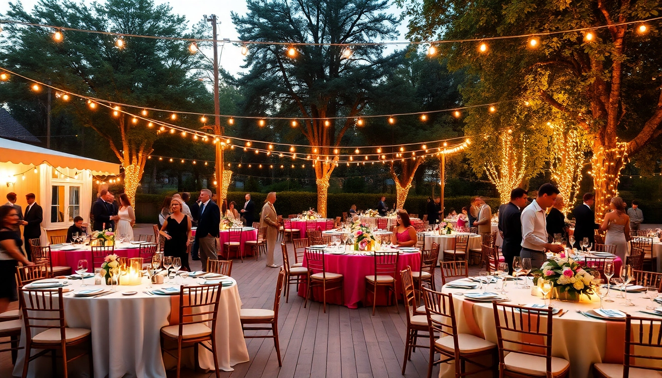 Stylish event rentals setup showcasing vibrant colors and elegant decor in a festive outdoor setting.