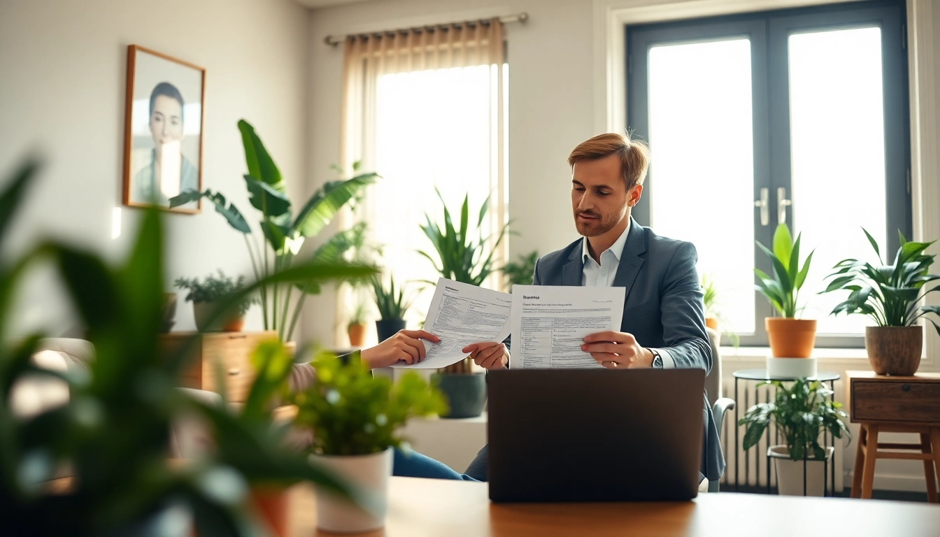 Insurance advisor discussing Property Insurance Claims details in a modern office setting.