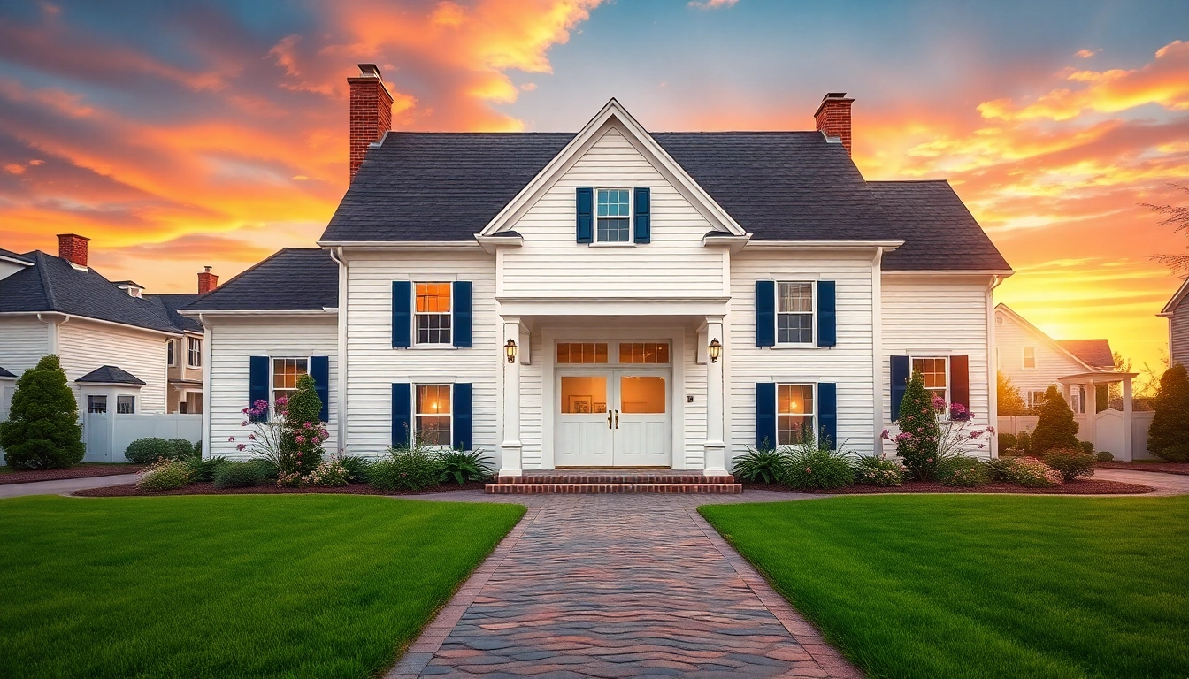 A beautifully designed colonial home build showcasing classic architecture and inviting surroundings.