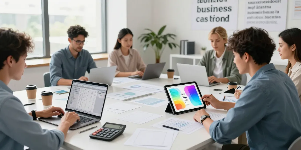 Collaborative workspace with tax software for multiple locations, showcasing tax preparers engaged in teamwork and data analysis.