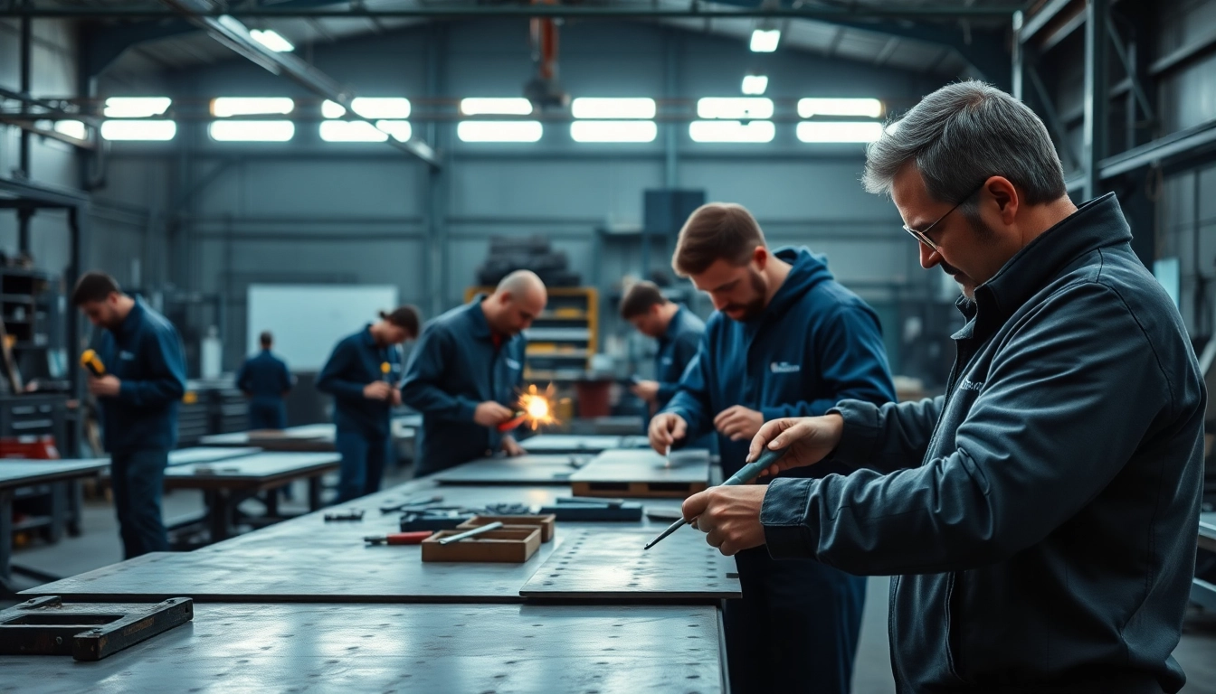 Engage in hands-on sheet metal training with professionals in a dynamic workshop environment.