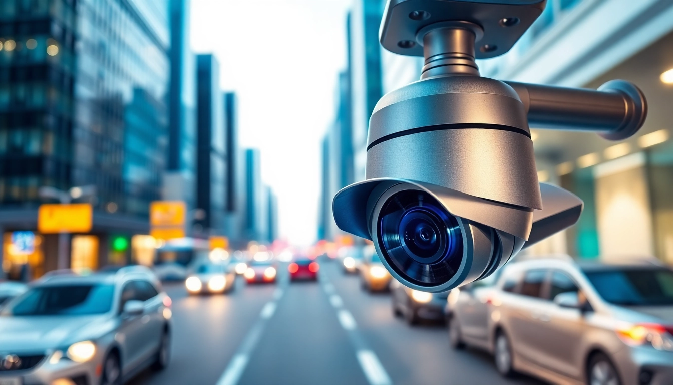 Showcasing automatic license plate recognition technology analyzing vehicle license plates in an urban environment.