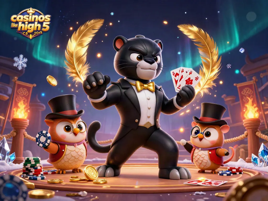 Engage in gaming adventure with exciting casinos like high 5 casino featuring dynamic characters and vibrant casino scenes.