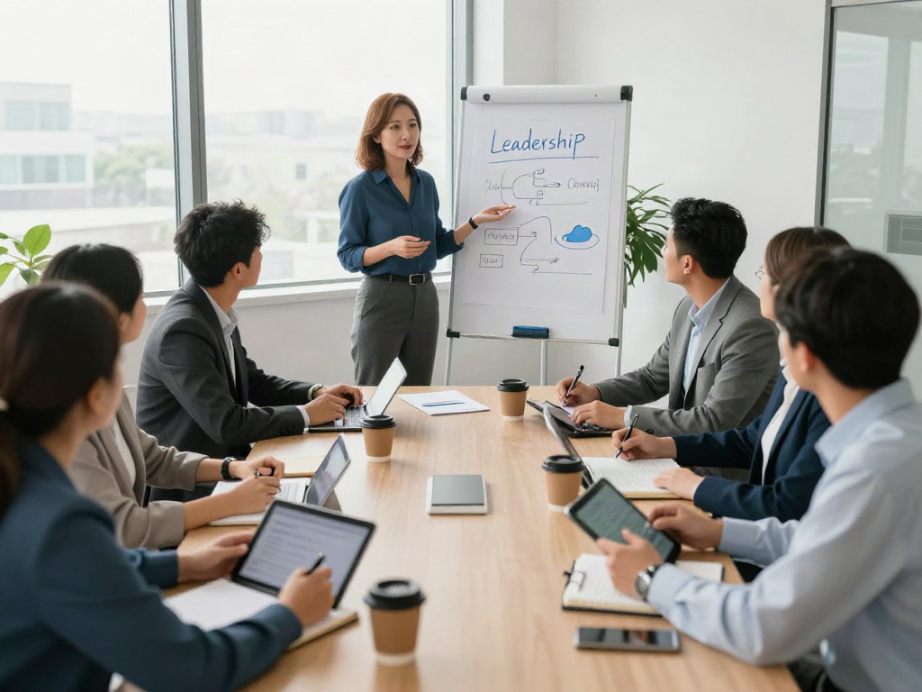 Engaging PedroVazPaulo Executive Coaching session with diverse leaders collaborating in a bright office.