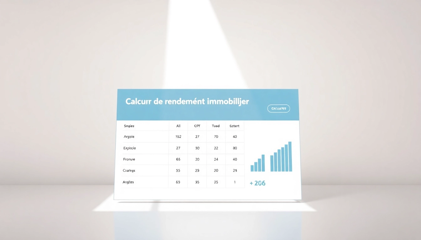 Utilisez le calculateur de rendement immobilier pour optimiser vos investissements avec des analyses précises.