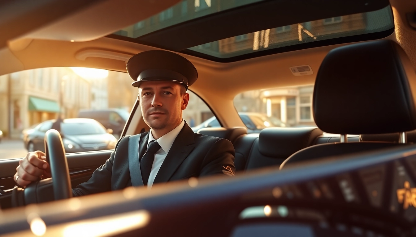 Chauffeur Hire Nottingham service featuring a luxury car in a city setting, highlighting elegance.