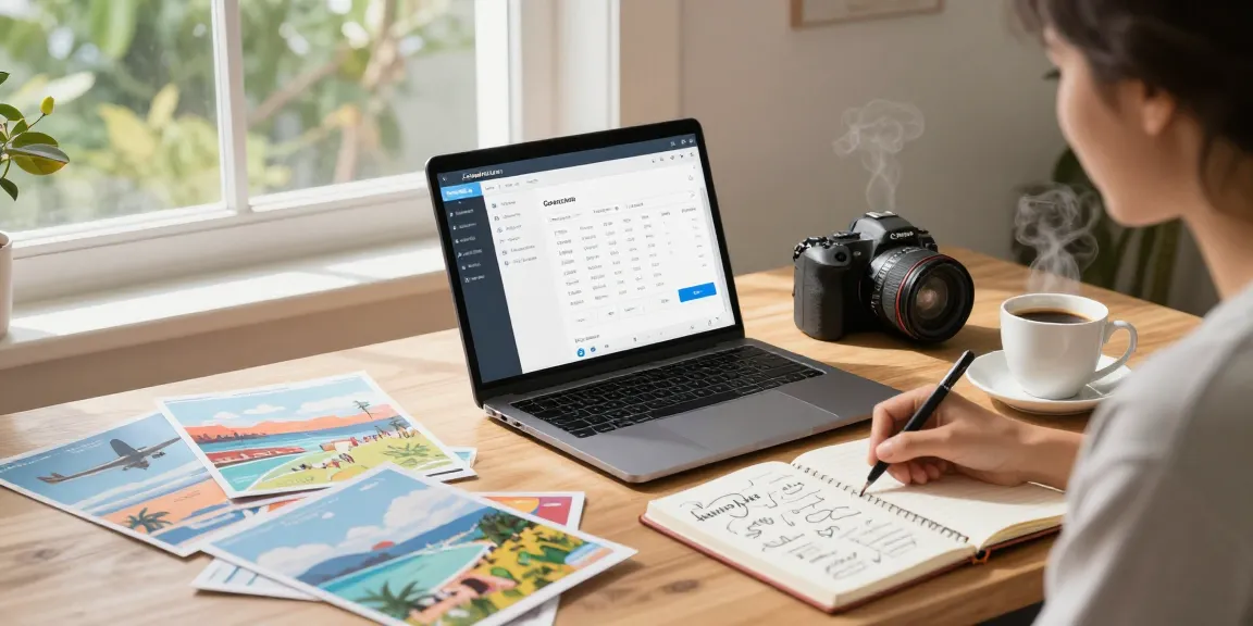 Coordinator using disney travel agent crm on laptop in welcoming home office