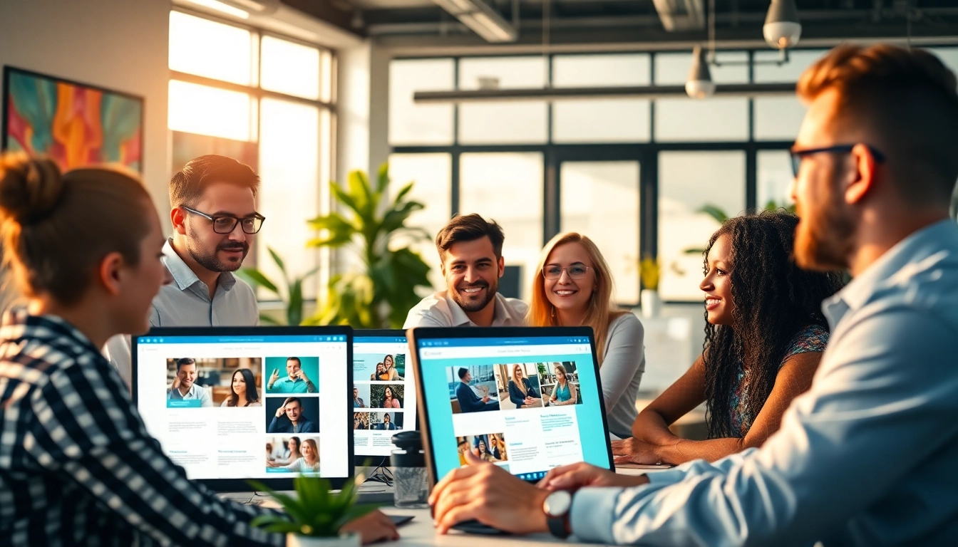 Engaging team focused on web design edmonton in a vibrant, collaborative office environment.