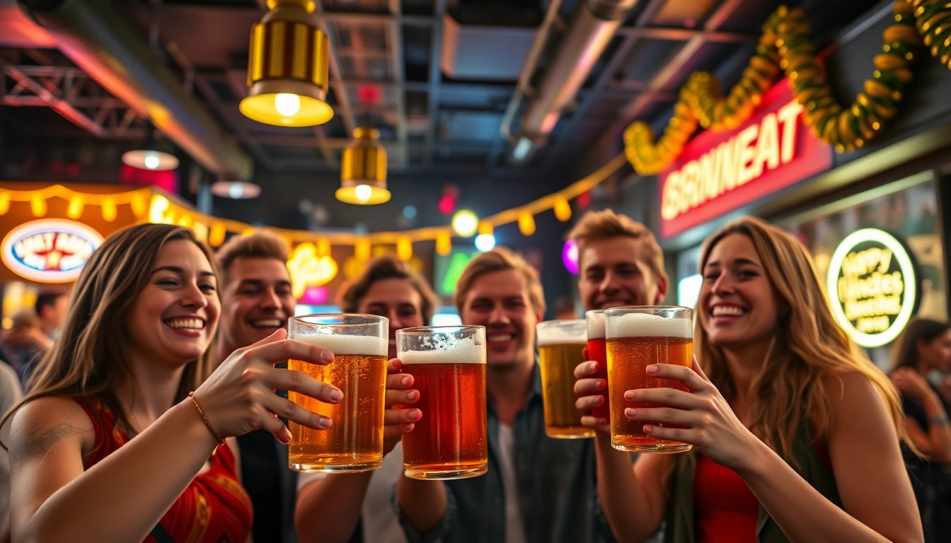 Illustration capturing why do we say on the lash, depicting friends enjoying a night out at a pub.