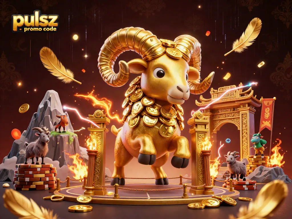Experience the excitement of the pulsz promo code in an illustrated 3D casino scene filled with dynamic game elements.