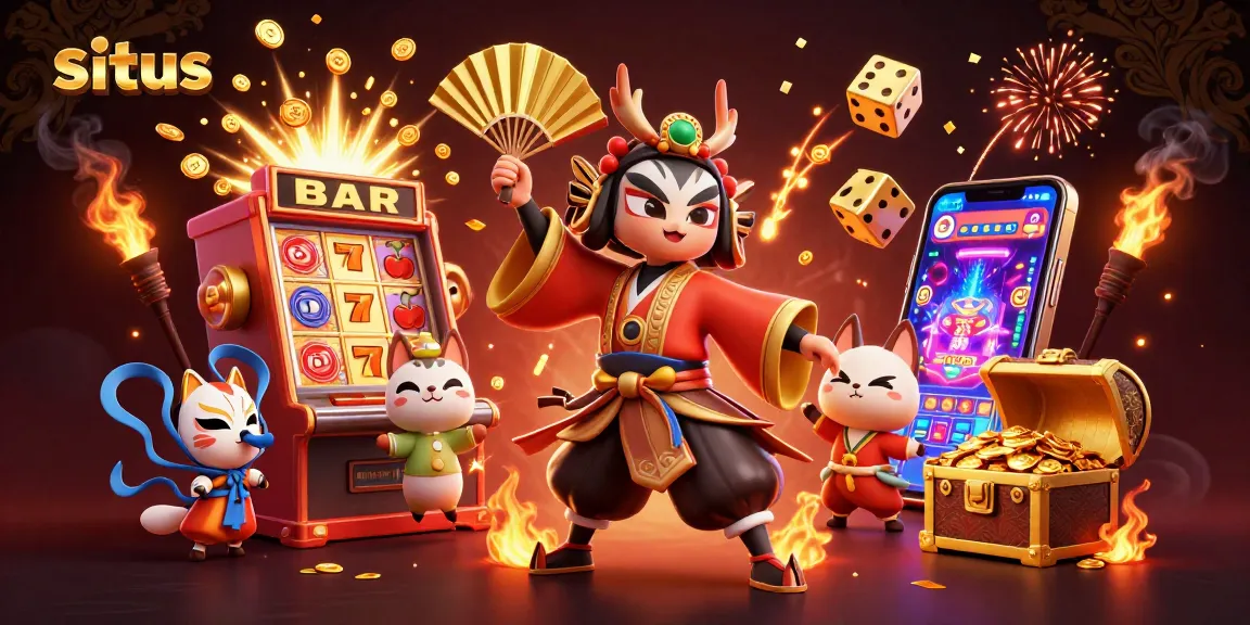 Mainkan situs dengan mesin slot yang memikat dan karakter kabuki yang menarik dalam suasana yang meriah.