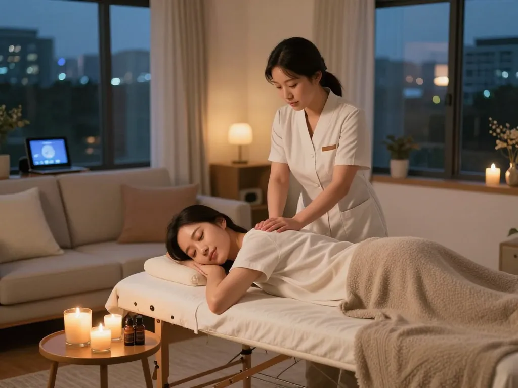 Enjoy a peaceful 부천 출장마사지 experience in a cozy home setting with soothing ambiance.