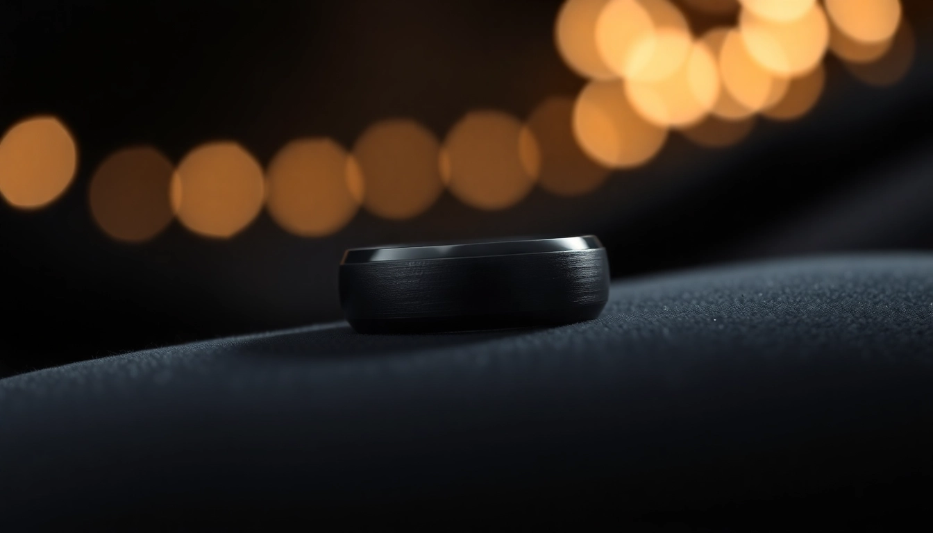 Showcasing exquisite Black Zirconium Rings with a sleek design and luxurious finish.