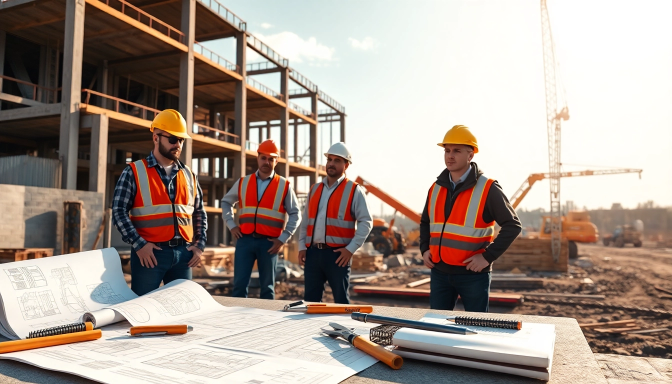 New Jersey General Contractor managing construction site with workers and machinery.
