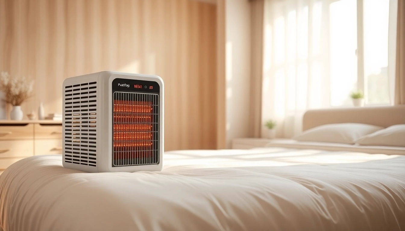 Effective bed bug heat treatment process in a clean, well-lit bedroom showcasing modern heating equipment.