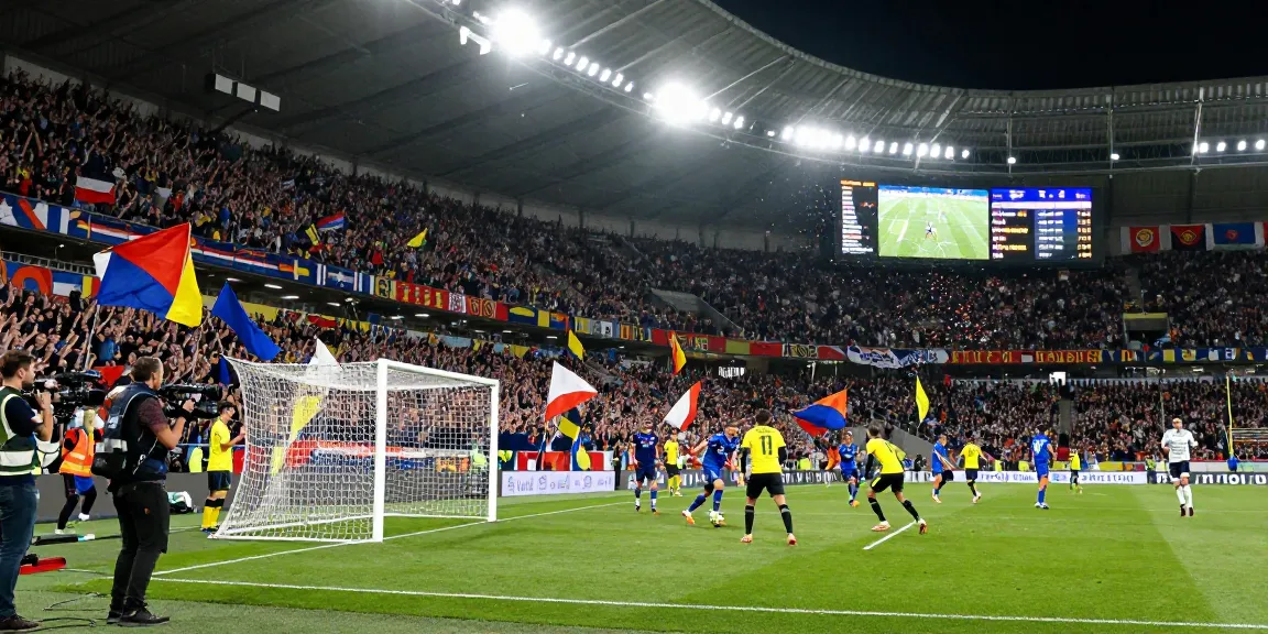 Exciting kora live match atmosphere with fans cheering and players in action.