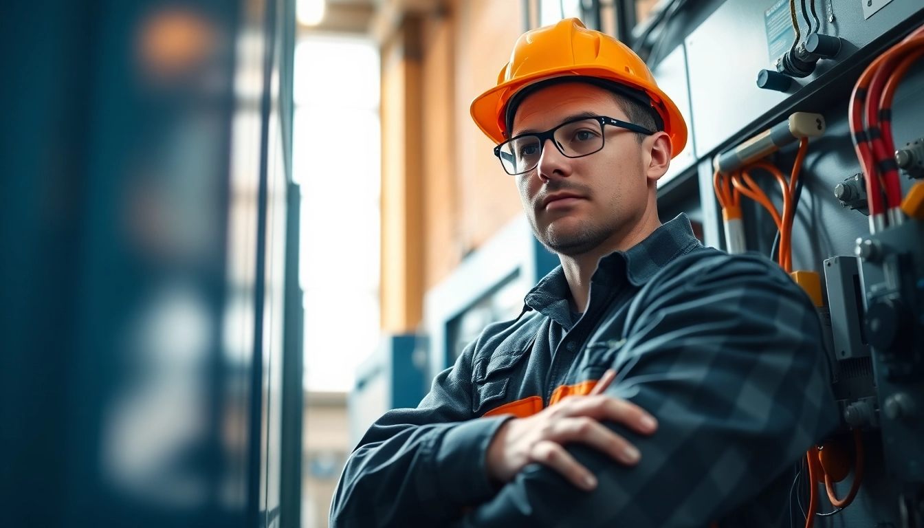 Conducting edmonton electrical maintenance on a commercial electrical panel in a professional setting.