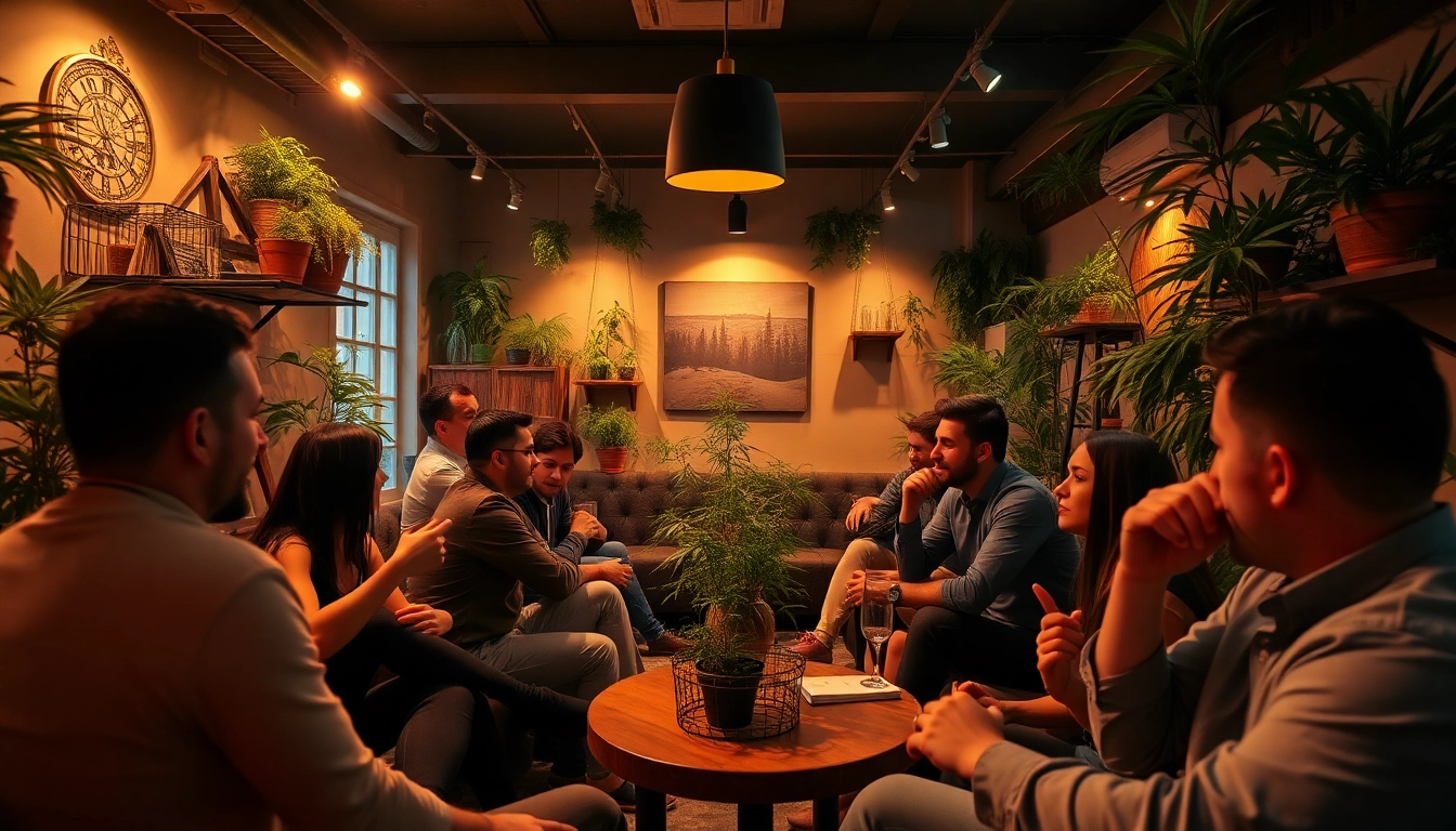 Genieße die entspannte Atmosphäre im cannabis club hamburg, während Mitglieder die Gemeinschaft erleben.