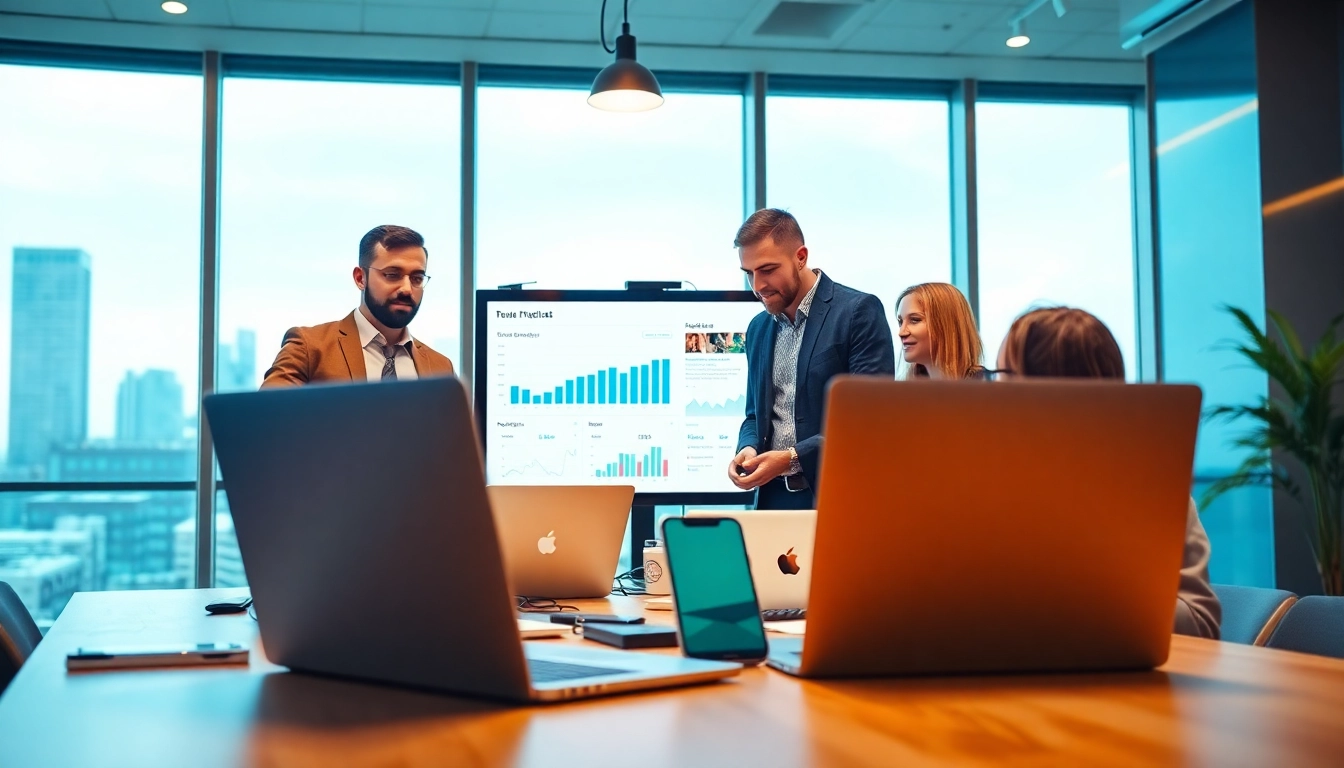 Engaging digital marketing meeting at https://rr88rd.com/ featuring a diverse team analyzing data.