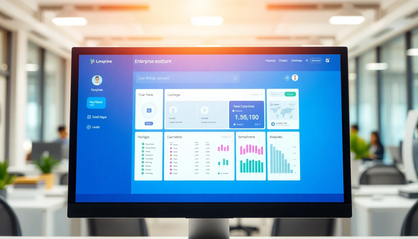 Engaging interface of an enterprise assistant showcasing its features effectively.