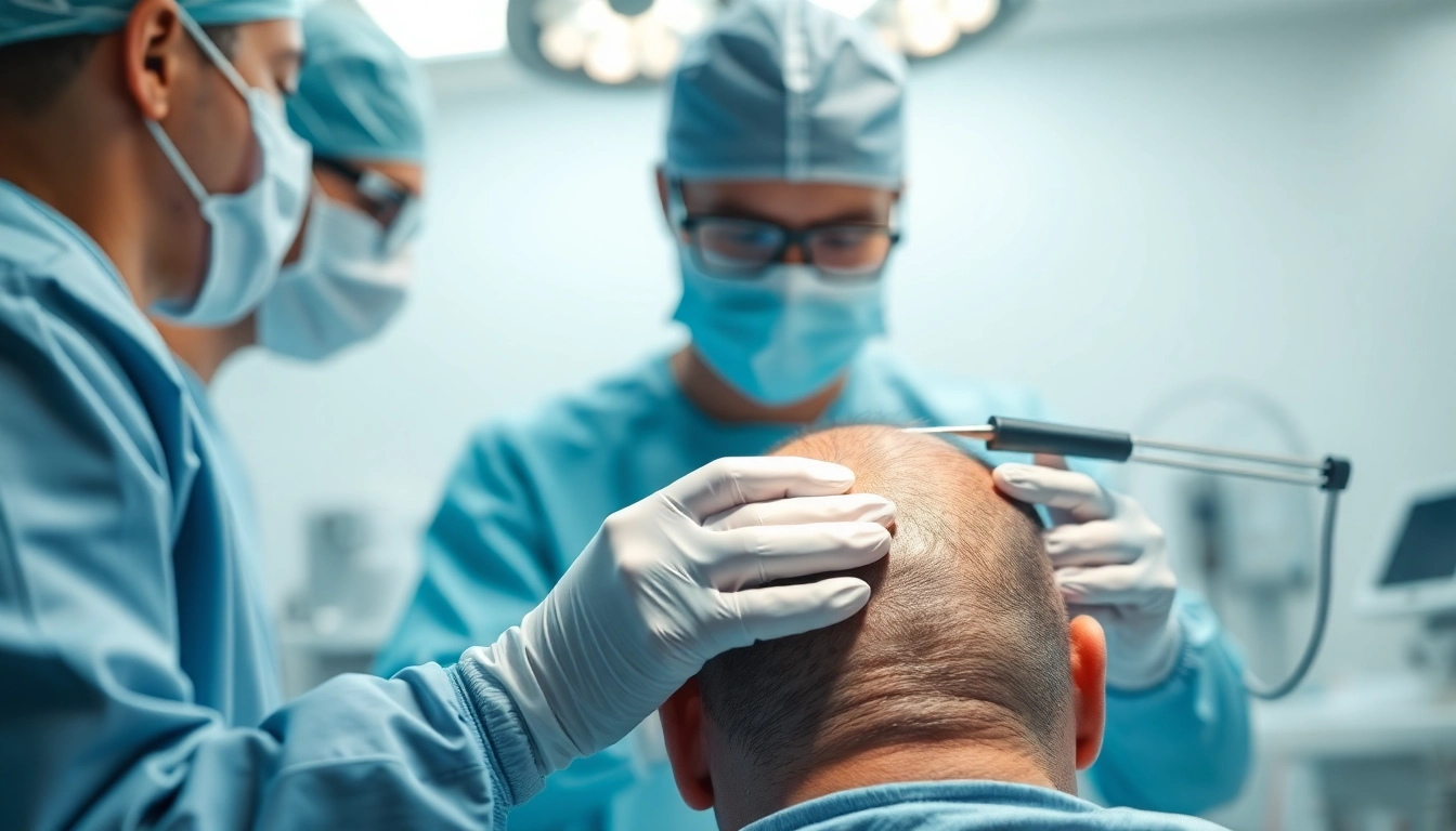 Realistic depiction of a hair transplant procedure highlighting hair transplant istanbul price in a professional environment.