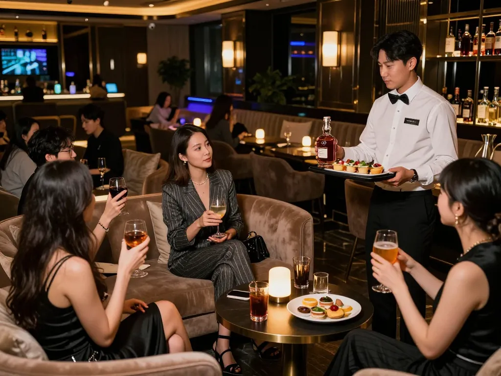 Experience the vibrant atmosphere of 강남쩜오 in a luxurious nightlife setting.